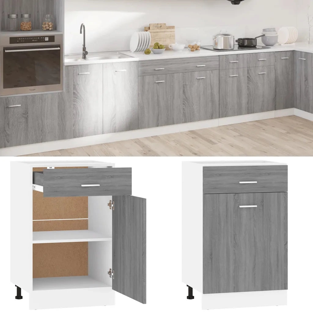 Mobile con Cassetto “Lyon” Grigio Sonoma 50x46x81,5 815574