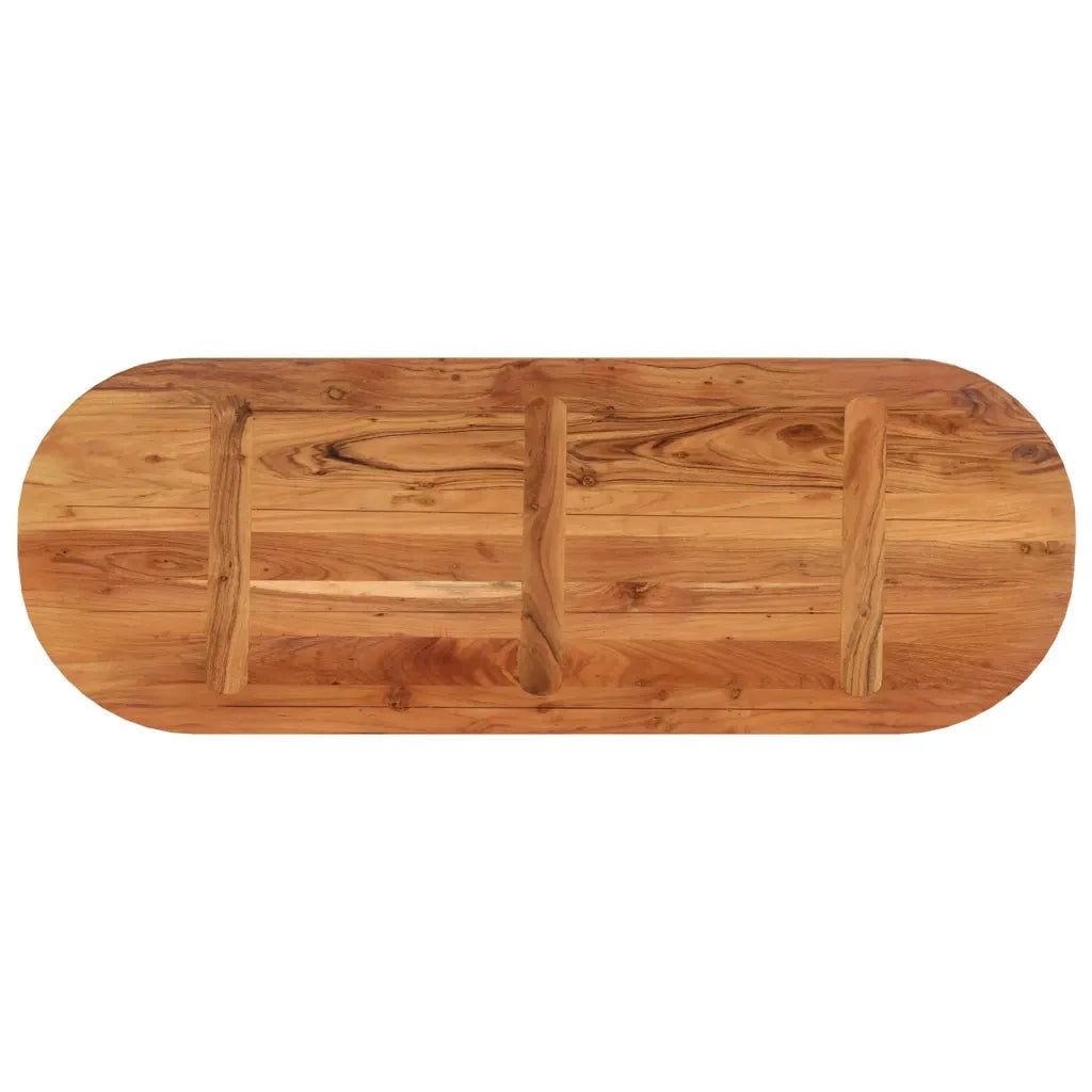 Piano Tavolo | Superficie Tavolo | Piano Scrivania 140x50x3,8 cm Ovale in Legno Massello di Acacia