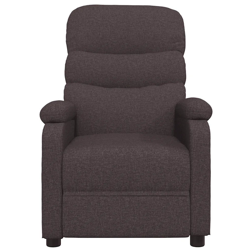 Poltrona Reclinabile Marrone Scuro in Tessuto 342705