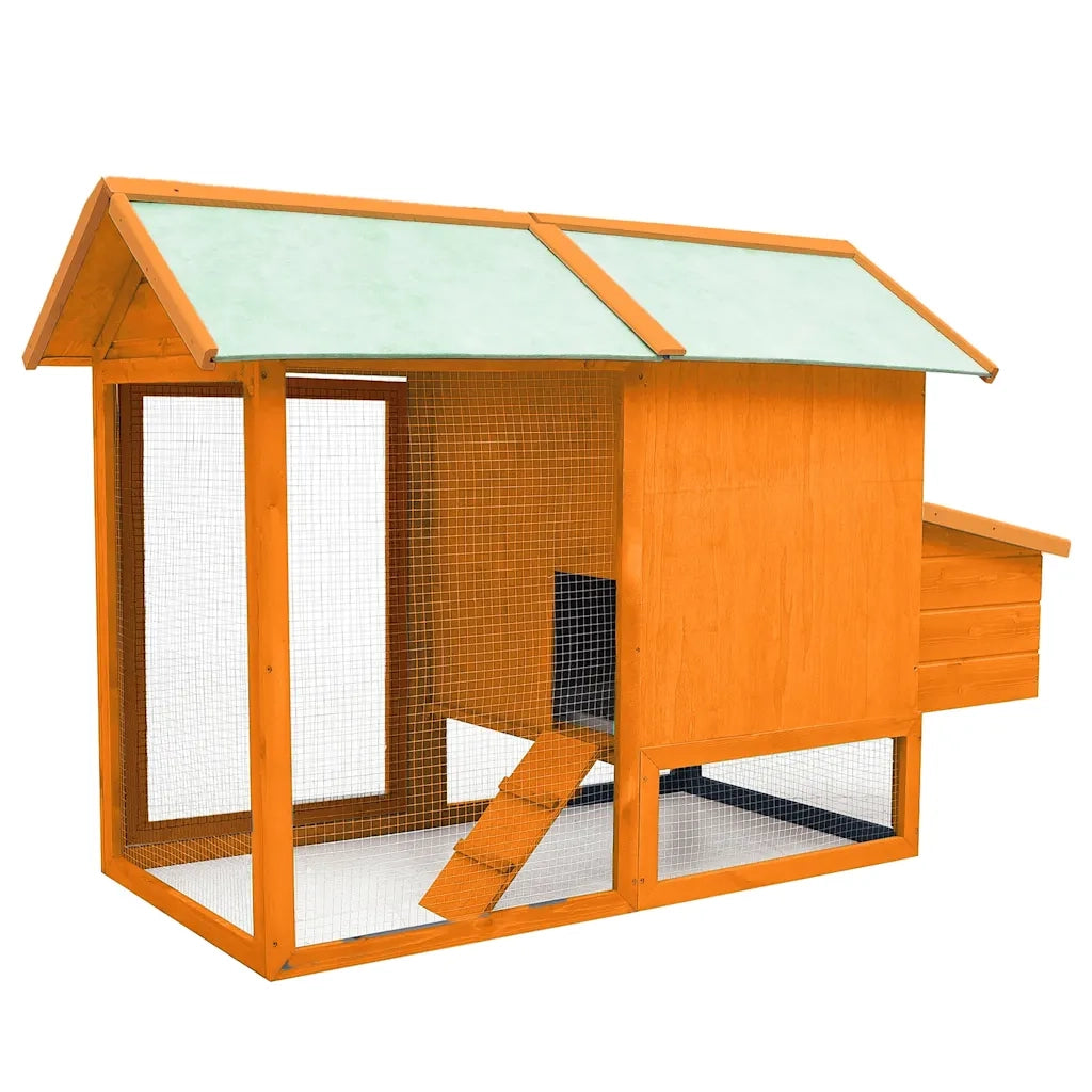 Gabbia per Polli in Legno Massello di Pino e Abete 170x81x110cm 170644