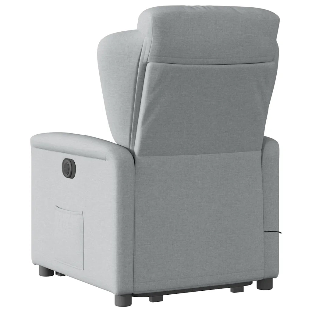 Poltrona Alzapersona Massaggi Elettrica Grigio Chiaro Tessuto 3303164