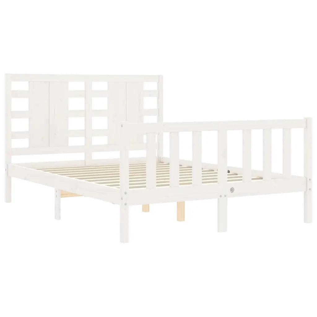 Giroletto senza Materasso-Struttura Letto Bianco 120x200 cm Legno Massello Pino 251819