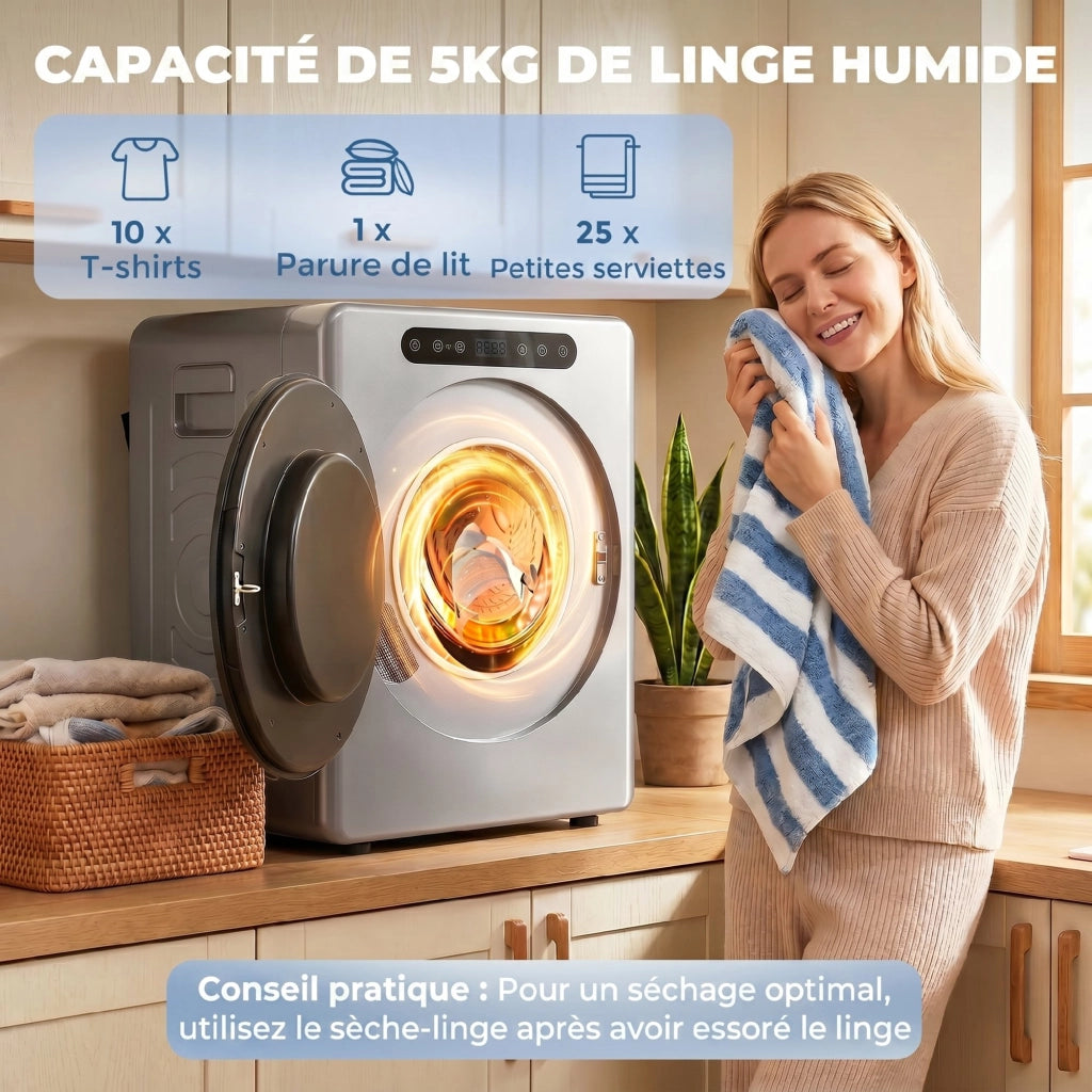 Asciugatrice a evacuazione ¨C Minimal ¨C 1000 W 3 Kg acciaio inossidabile argento