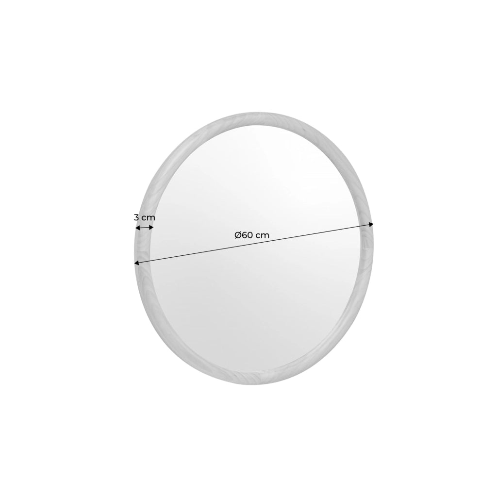 Specchio rotondo in legno di pino, 60cm, marrone