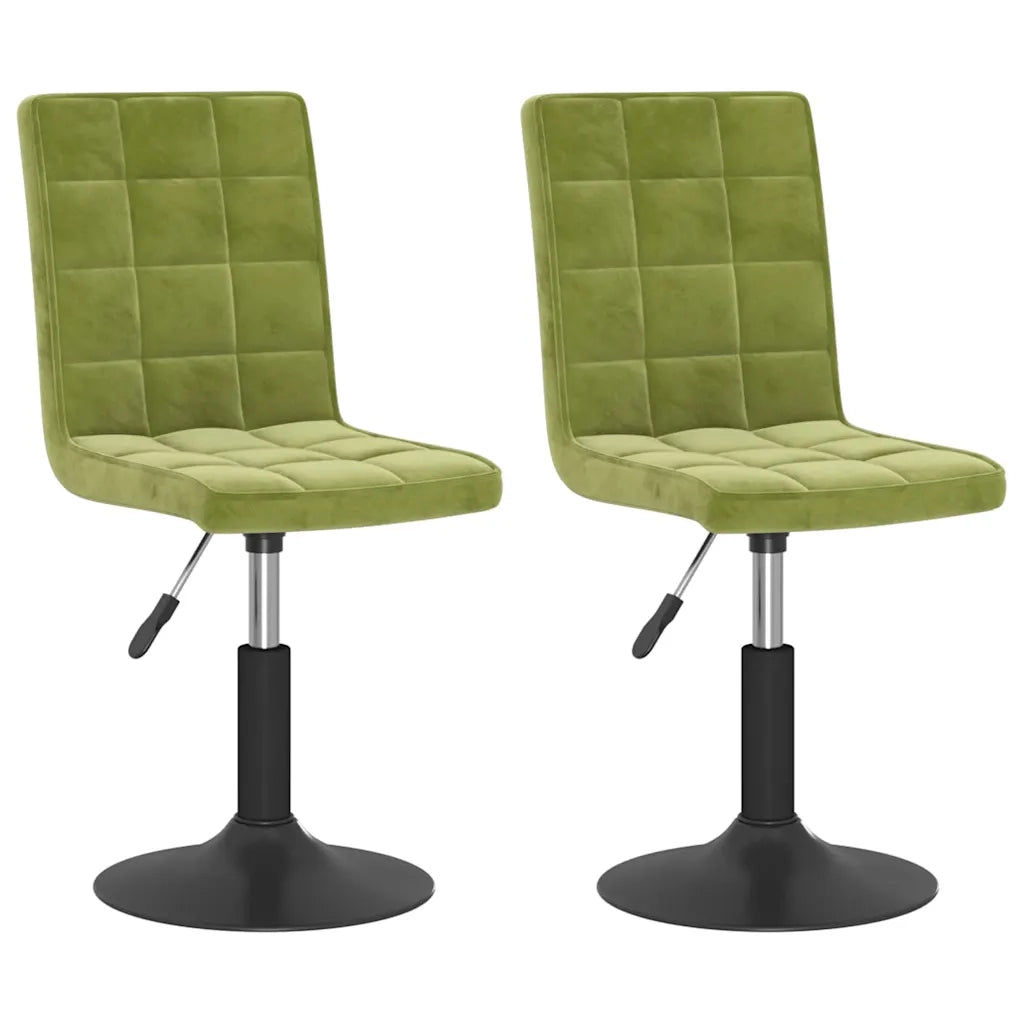 Sedie da Pranzo Girevoli 2 pz Verde Chiaro in Velluto 335743
