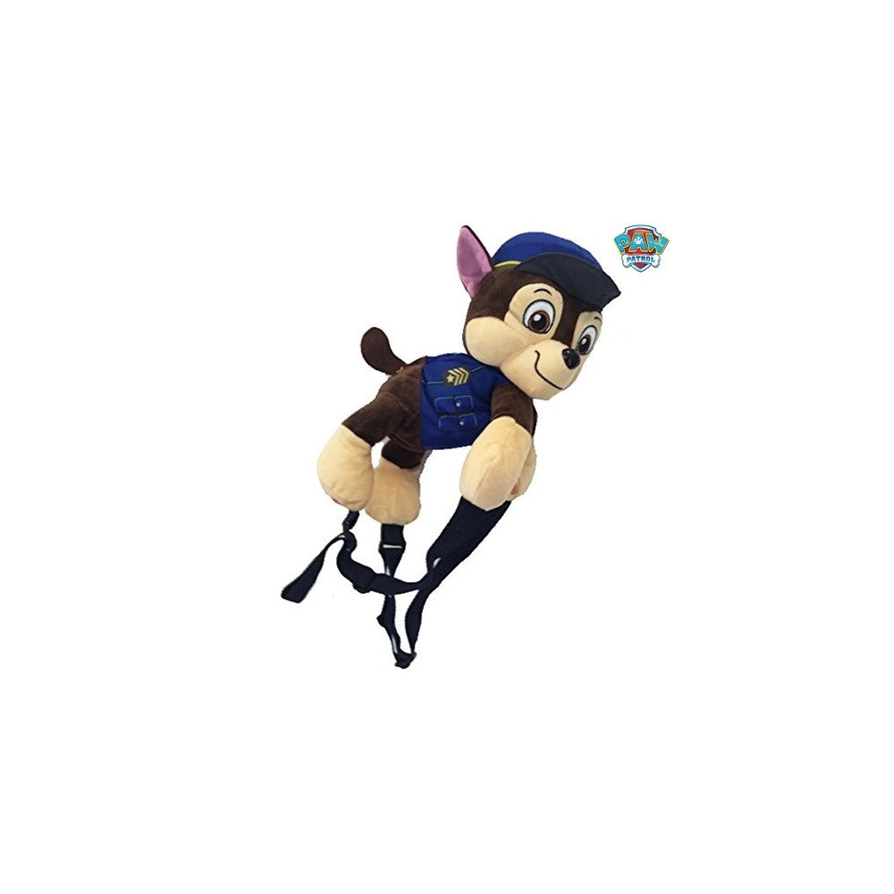 Trade Shop - Zaino Peluche Chase Blu Zip 13 Cm Zainetto Scuola Tempo Libero Paw Patrol -