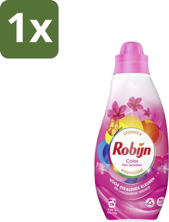 Detergente Liquido - 19 Cicli di Lavaggio - 1 Litro - Colorazione Rosa Sensazione - Classici Colori