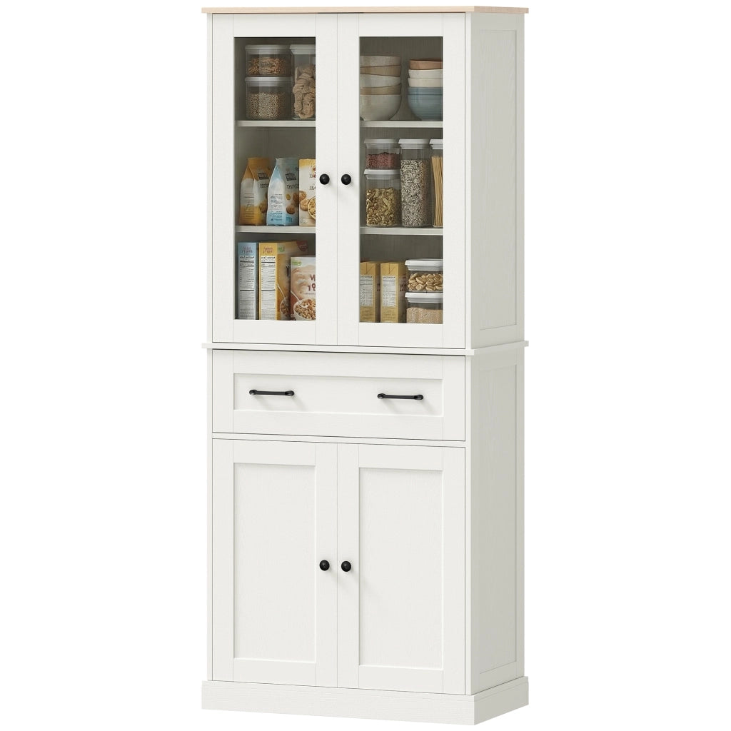 Mobile da Cucina con Ante in Acrilico e Cassetto ¨C Zephmum ¨C 76x40x182,5 cm Crema