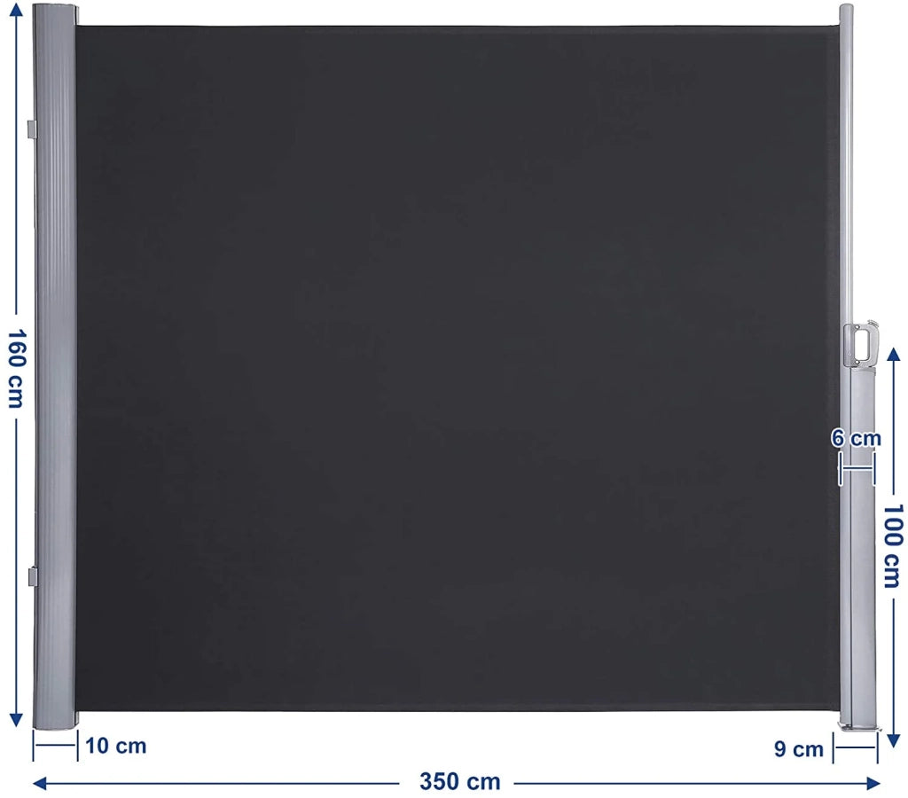 Tenda laterale per balcone/terrazzo schermo per la privacy parasole grigio scuro 160 x 350 cm grigio scuro 12_0000199
