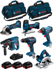BOSCH Kit 18V BK601BAG (GDX 18V-180+GSR 18V-55+GKS 18V-LI+GST 18V-LI S+GBH 18V-21+GWS 18-125V-LI+3 x 4,0Ah+GAL18V-40+2 Borse)