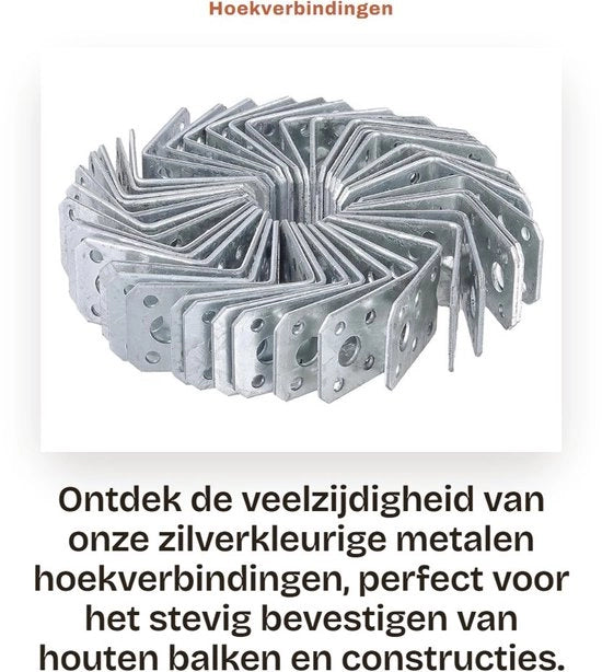 Connettori angolari in acciaio inossidabile 40 pezzi - 50 x 50 x 35 mm - L-shape connector - Alta resistenza - Angoli di rinforzo in acciaio inossidabile