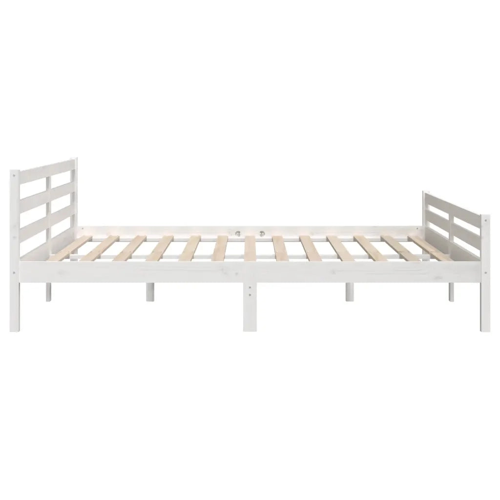 Giroletto-Struttura Letto Bianco in Legno Massello 200x200 cm 954450