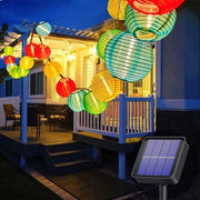 Luminaria solare per esterni - 7 metri - 50 LED - 8 impostazioni - Impermeabile - Adatto per matrimoni e feste (colorata)