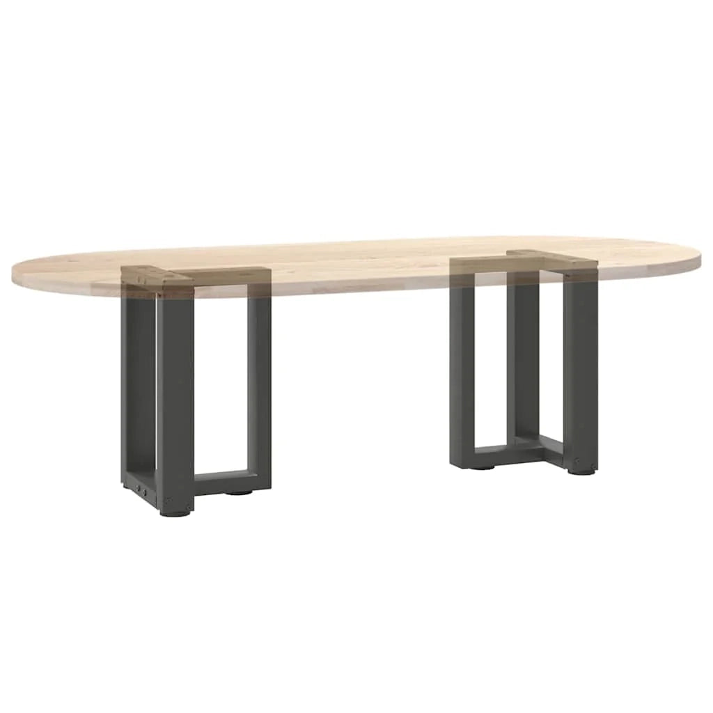 Set di 2 gambe per tavolino a forma di T progettate per un facile montaggio 38 x 25 x 43 cm acciaio antracite 02_0057296