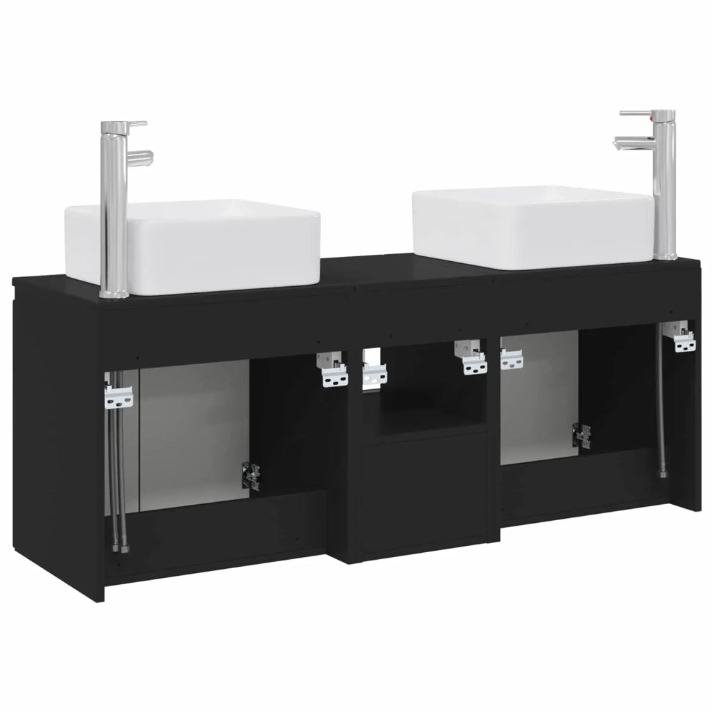 Set di Armadi da Bagno 3 pz Nero 53 x 35 x 63 cm 3405658