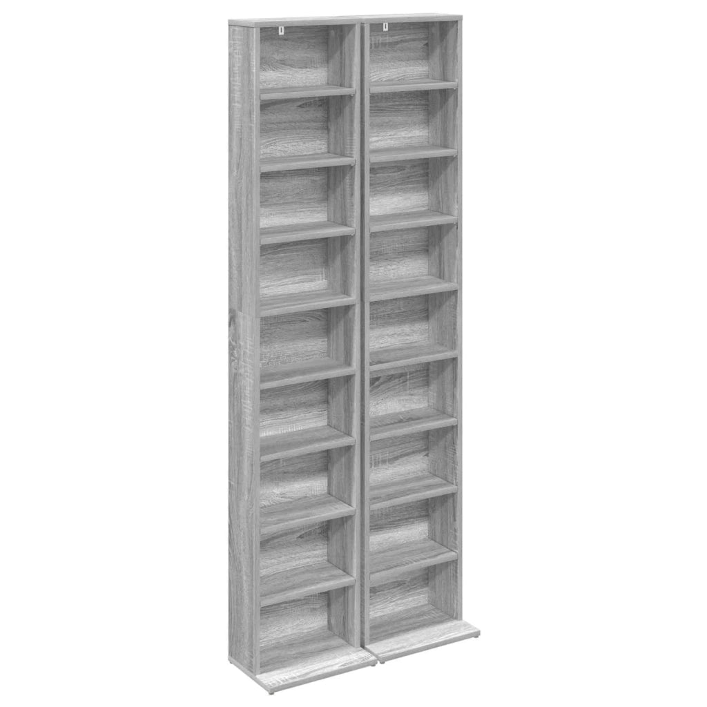 Mobile per CD 2 pz Sonoma grigio 33 x 23,5 x 175 cm 8012653