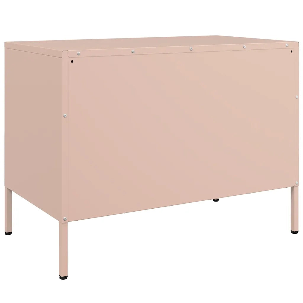 Mobili TV 2pz | Armadietto TV | Mobile Porta TV Rosa 68x39x50,5 cm in Acciaio