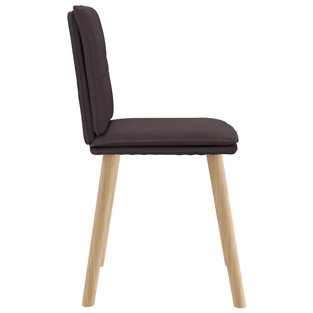 Sedie da Pranzo 4 pz Marrone Scuro in Tessuto 3315359
