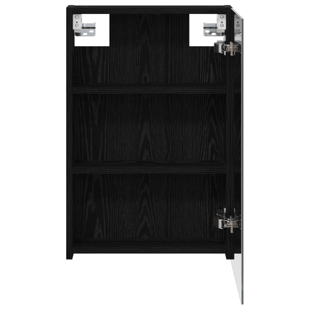 Mobiletto per specchio da bagno Rovere Nero 40 x 10,5 x 60,5 cm