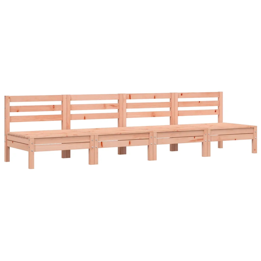Divano da esterno-Divani Senza Braccioli da Giardino 4pz Legno Massello Douglas