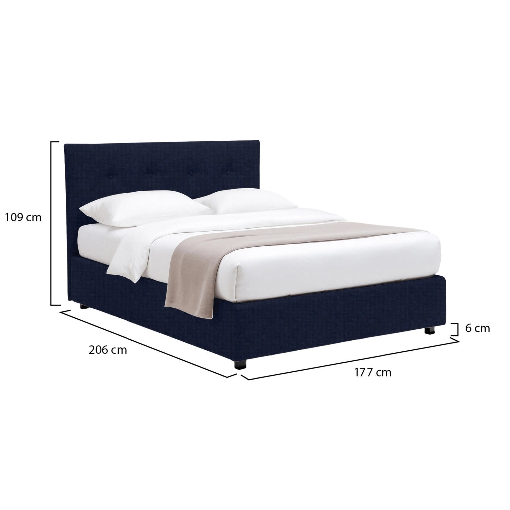 Preston, Letto Matrimoniale Sfoderabile Made in Italy, Viola Scuro