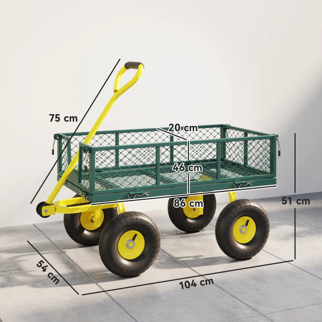Carrello Giardino ¨C zephmum ¨C Acciaio Verde Giallo 104x54x51 cm