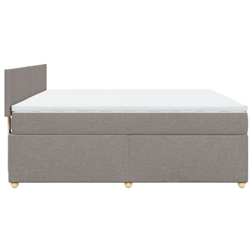 vidaXL Giroletto a Molle con Materasso Tortora 180x200 cm in Tessuto