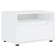 Mobile TV moderno salvaspazio con cassetto e ripiano 60 x 40 x 38 cm legno ingegnerizzato bianco 02_0058329