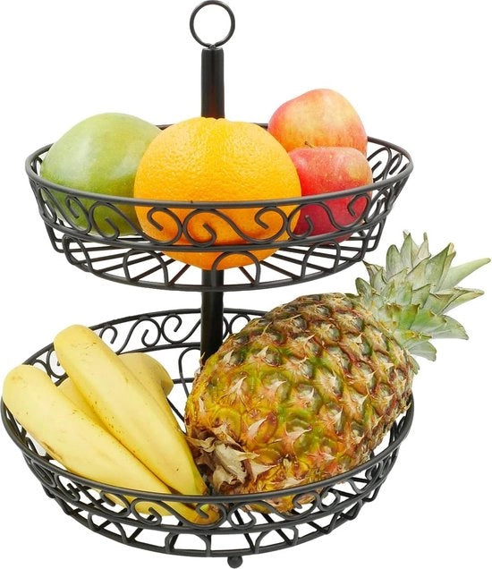 Bowl per frutta in legno massello con coperchio