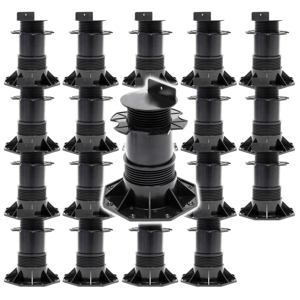 Set 20 supporti per pavimenti galleggianti Altezza regolabile 140-210mm Max 2700 kg Piedini per decking