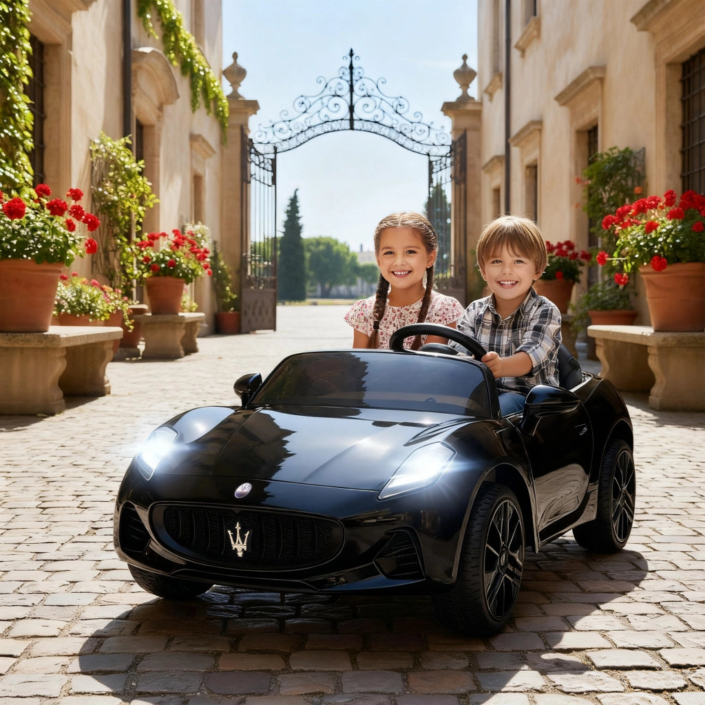 Auto Elettrica Maserati per Bambini ¨C Minimal ¨C 12V, Telecomando, Luci LED, Nero