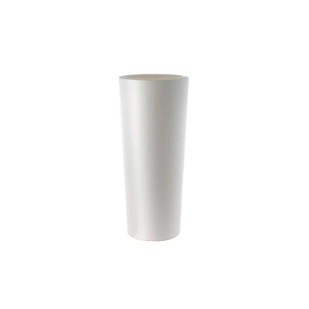 Vaso a Cono Alto Indoor e Outdoor Tera Schio Cono Chalk A145 cm in Plastica Bianco Gesso
