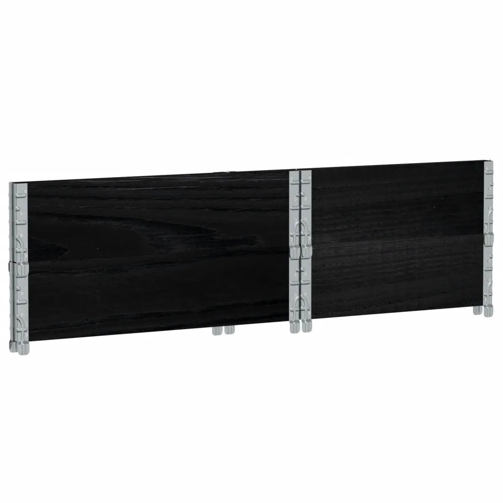 Paretali per Pallet 2 pz Neri 80x60cm in Legno Massello di Pino