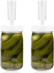 Fermenteerglas 1 Litro - Fermenteerset per Kimchi/Zuurkool - Invasatura con Coperchio a Viti - Vasche per Fermentazione Aria Tettone - Vasche Fermentazione Aria Stagnante - Bocchetta Larga - Valvola di Fermentazione - Invasatura