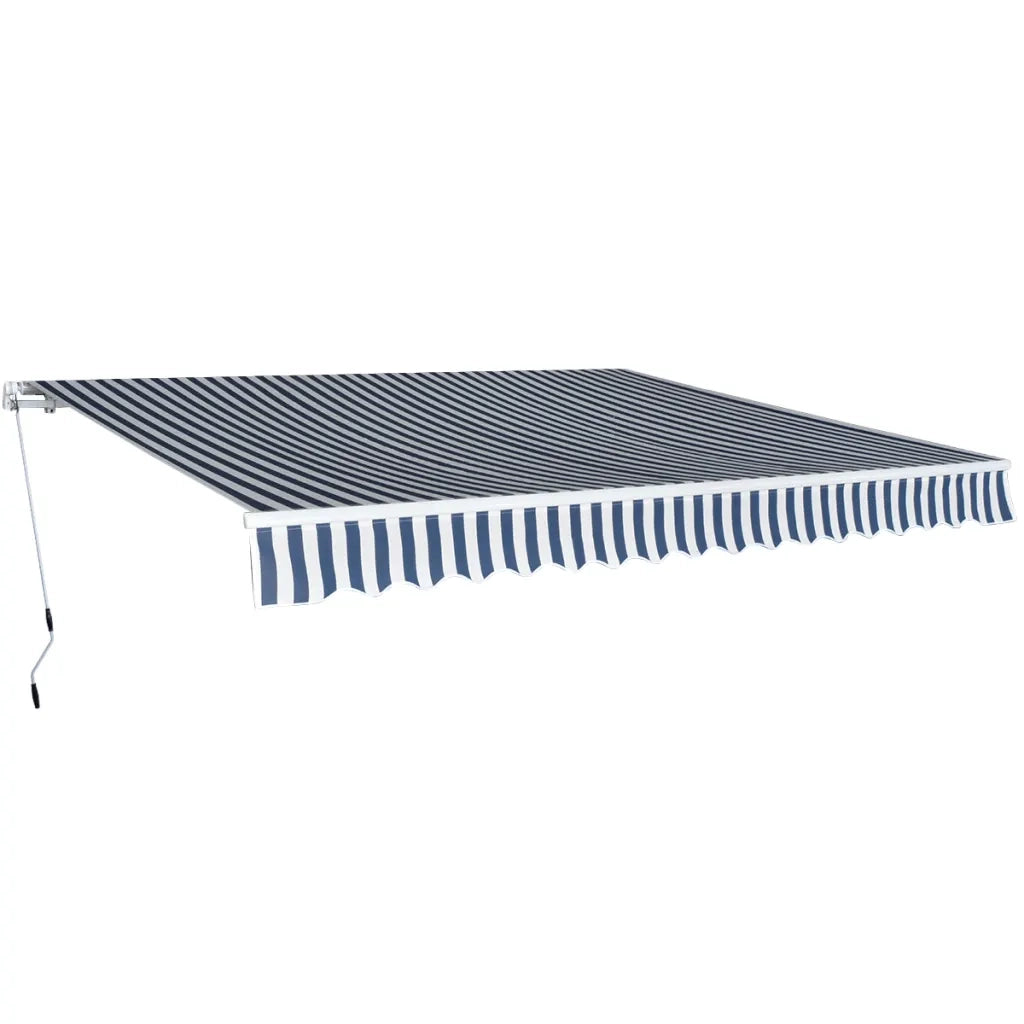Tenda da Sole | Tenda parasole Pieghevole Manuale 400 cm Blu/Bianca