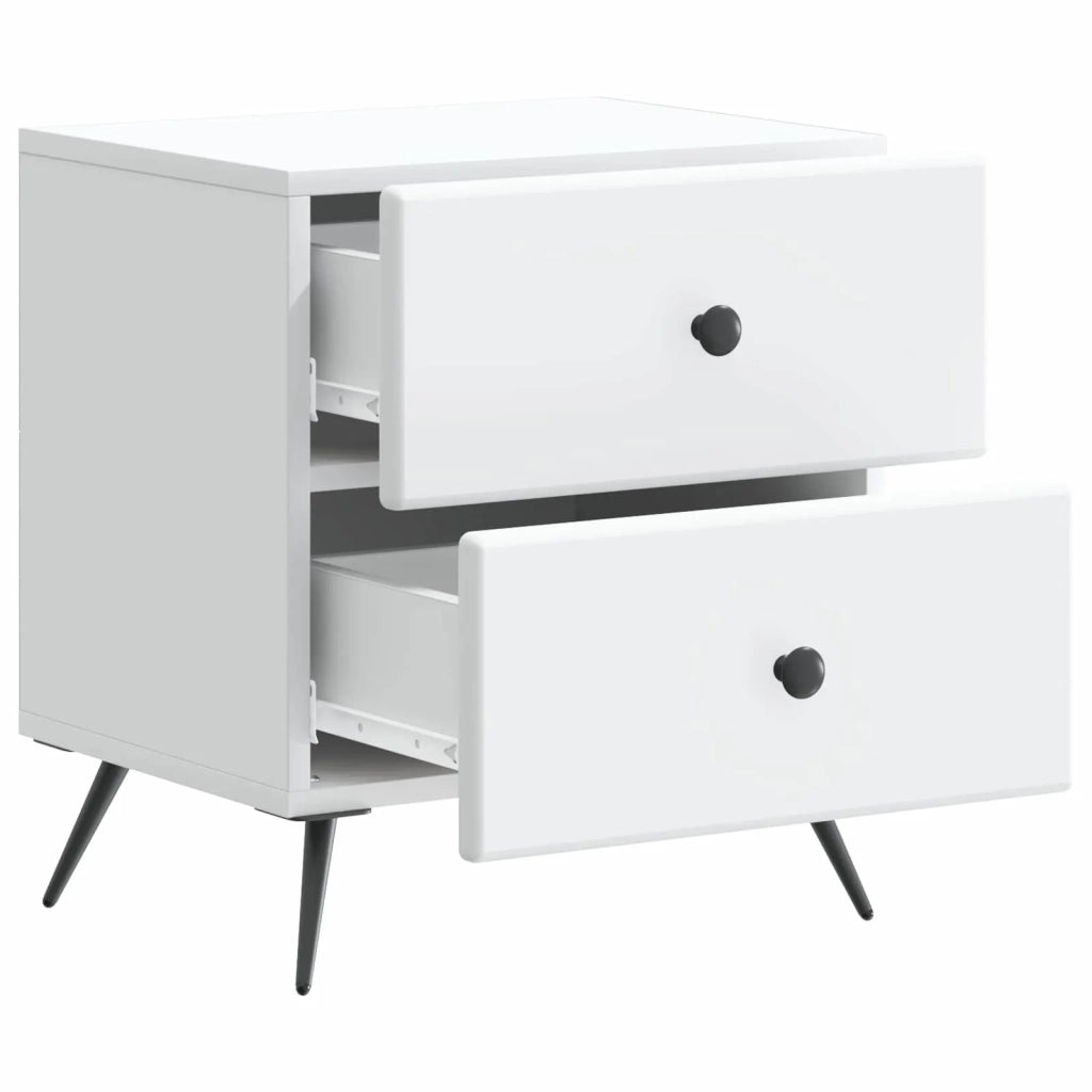 Armadio da Notte con cassetto 2 pcs Bianco 43 x 34,5 x 47,5 cm