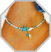Accessorio estivo per donna - Zeppa per piedi con stella marina verde - Design leggero e antiallergico
