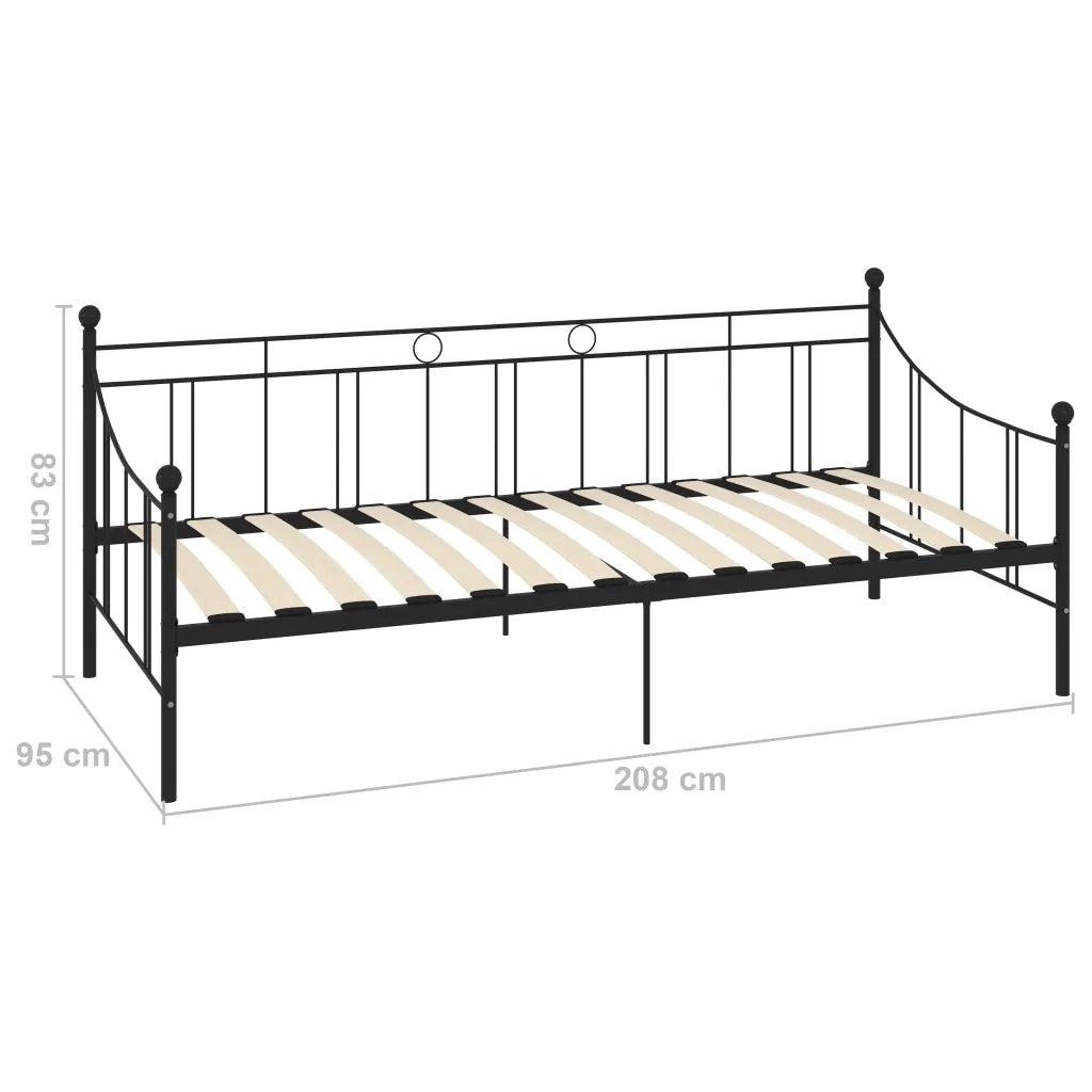 Telaio Divano Letto Nero in Metallo 90x200 cm 284669