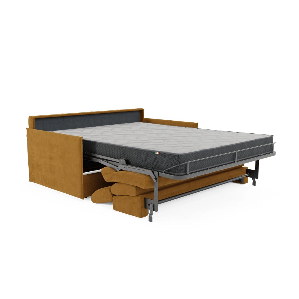 Miryam Divano letto con poggiatesta reclinabili e comfort maxi - design compatto in morbido tessuto smacchiabile T31 149 cm giallo ocra