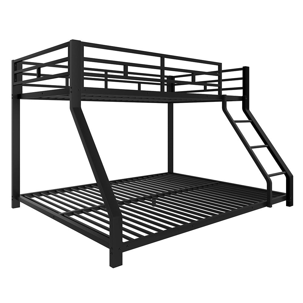 Letto a castello metallico 90+140x200cm - Xylo - nero, EN747, senza rete