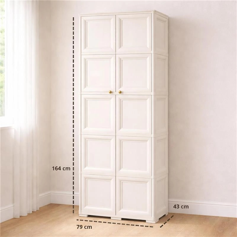 ARMADIO 5 MODULI ANGORA 79X43X203 CM – MOBILE ALTO ORGANIZZAZIONE CASA SALVASPAZIO PER ZONA GIORNO E INGRESSO