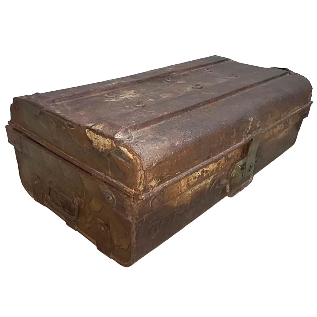 Valigia artigianale in metallo, 67x37x25h cm