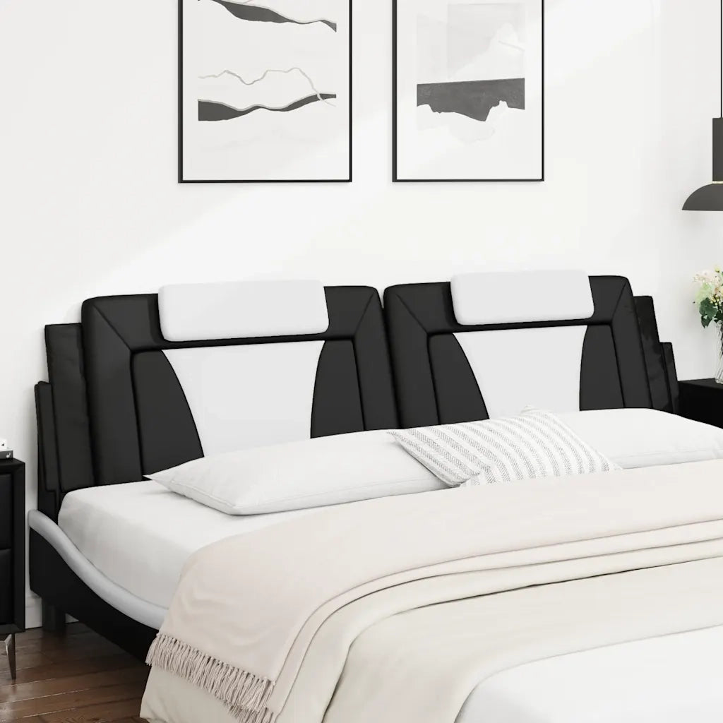 Cuscino Testiera Viana Nero e Bianco 200 cm in Similpelle CFW3614284