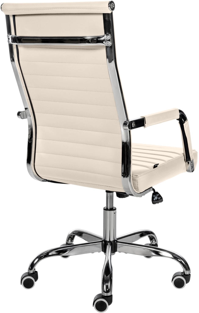 Sedia Da ufficio Amadora crema,Finta pelle
