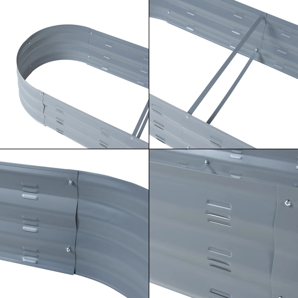 Fioriera rialzata acciaio zincato 171 x 50 x 25 cm antracite 03_0009505