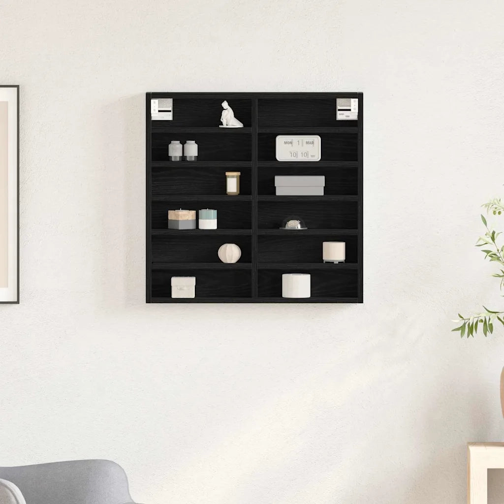 Vetrina Rovere Nero 60 x 8,5 x 58 cm Legno multistrato 869191