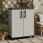 Mobile da Giardino Anthony, Armadio da Esterno un Ripiano Made in Italy, 68x37x90h cm Grigio Chiaro