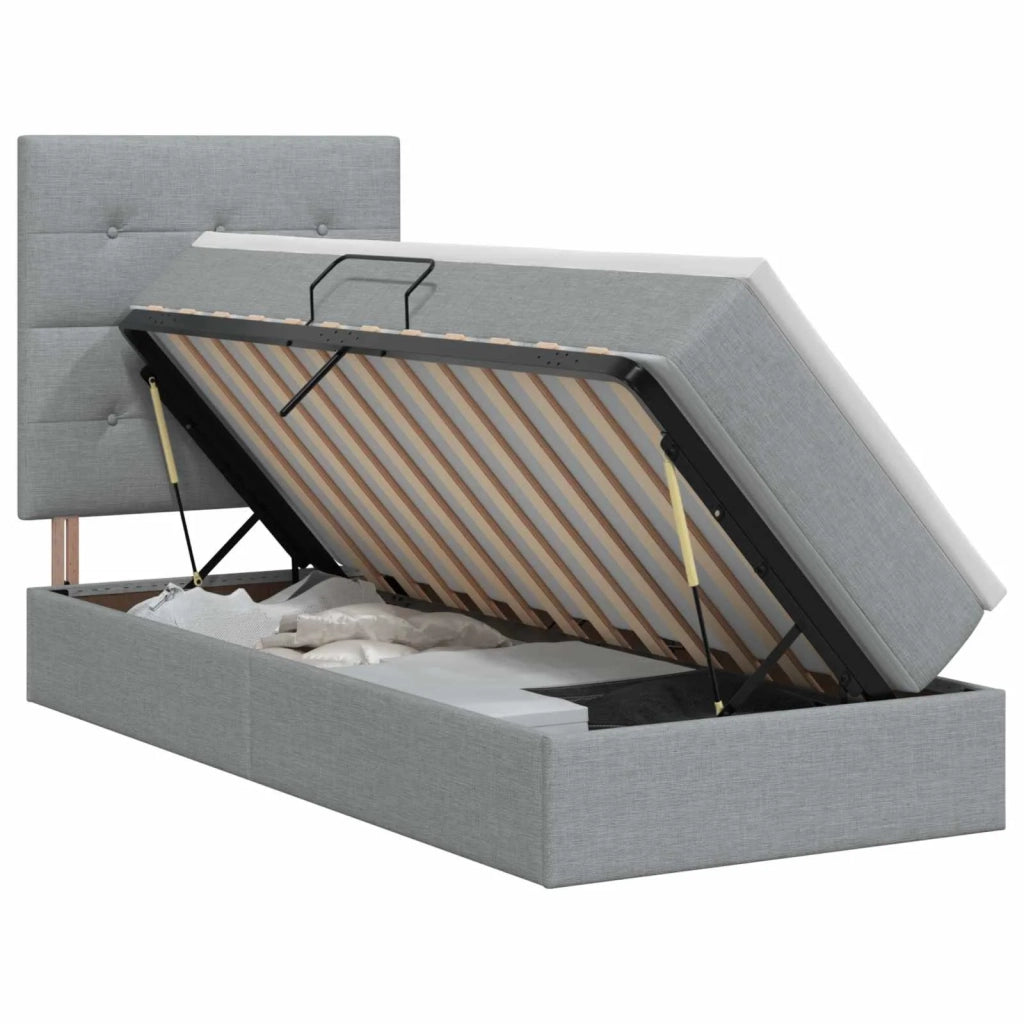 Letto con contenitore e materasso Grigio Chiaro 90 x 200 cm 3459477