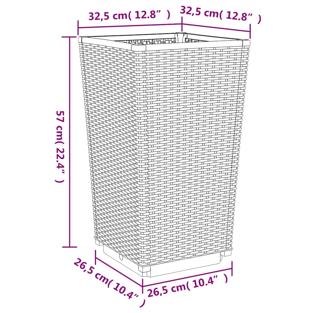Fioriere da Giardino 2 pz Grigio Blu 32,5x32,5x57 cm in PP 367846
