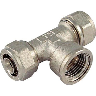 TEE MULTISTRATO FILETTO FEMMINA BAMPI - OTTONE MM 20X1/2- 5 pezzi